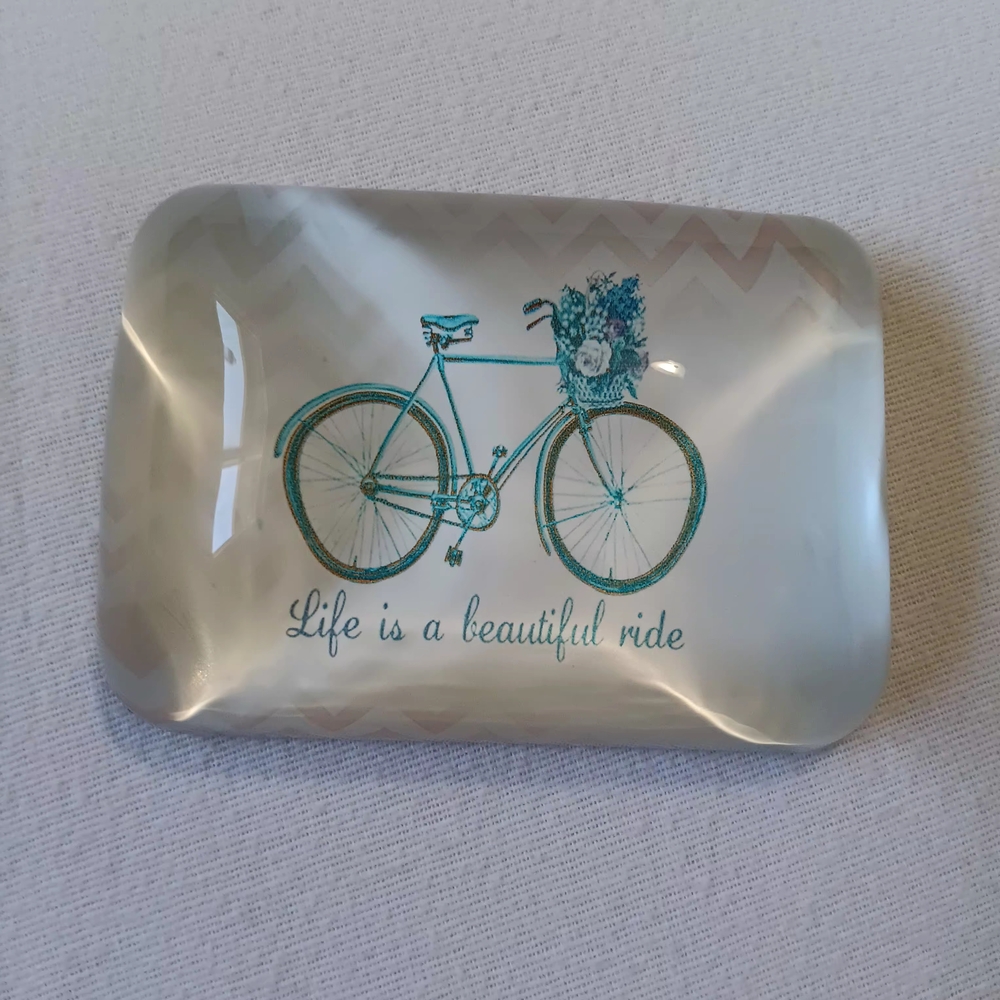Paper Weight 'Life Is Beautiful' with Bicycle Spring Design